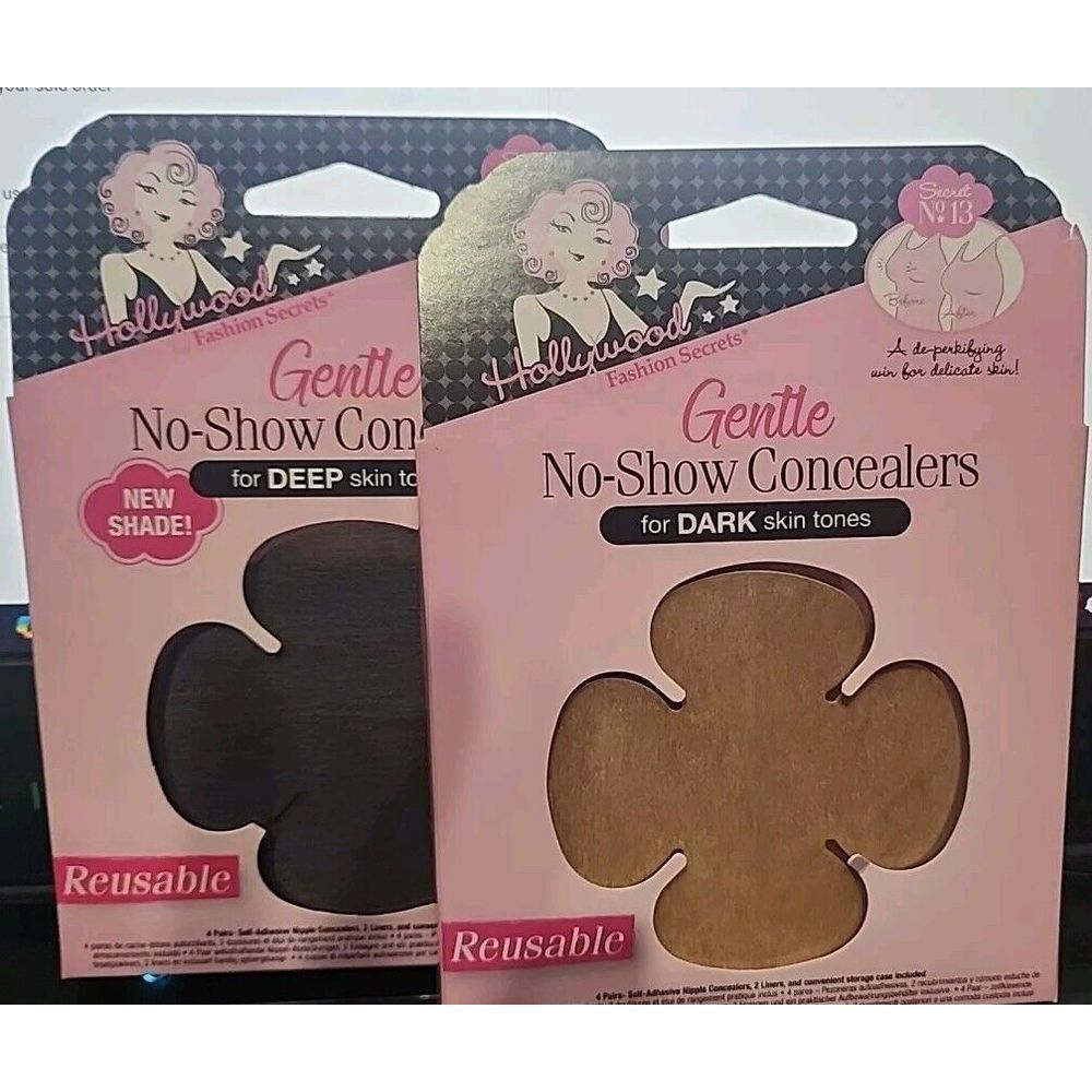 [2 PACK] Hollywood Fashion Secrets:Gentle No-Show‎ Concealers, 1-Dark 1- Deep